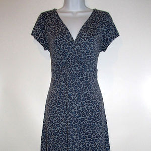 Boden Leopard Print Wrap Bodice A-Line Dress